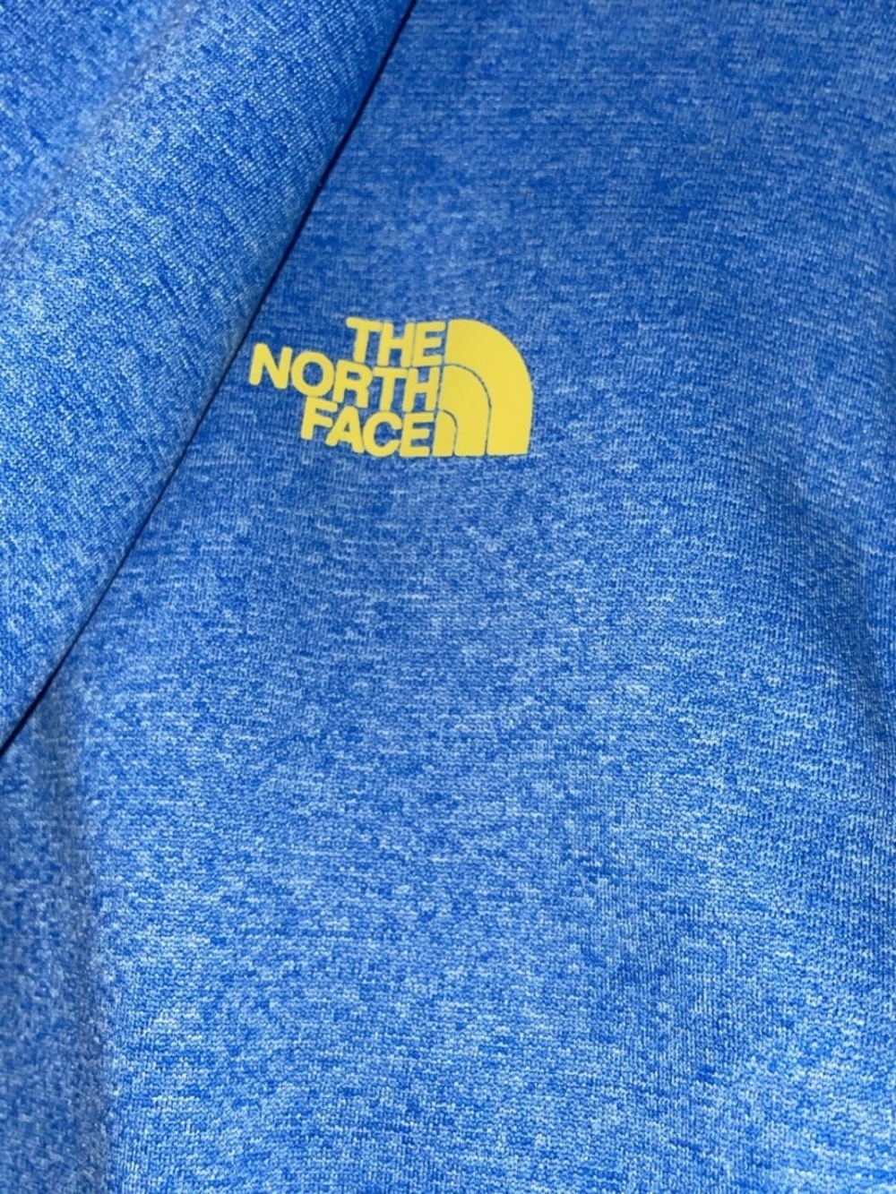 The North Face Women’s Blue Performance Hoodie Neon Yellow Logo Size Large - Picture 4 of 5